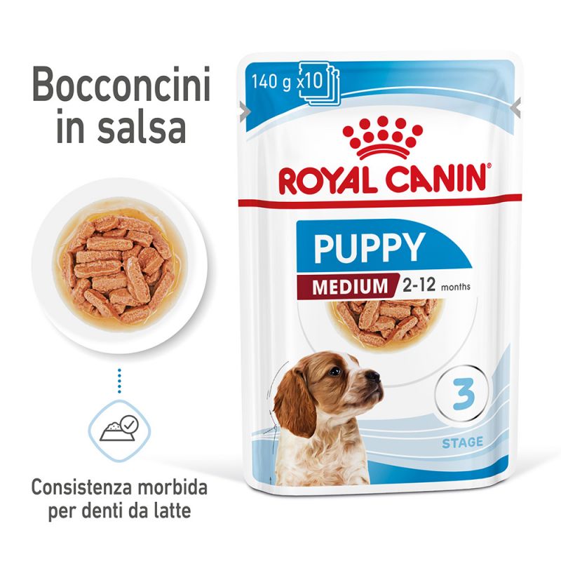 Royal Canin Medium Puppy Umido 10x140 Gr Royal Canin Medium Puppy Umido 10x140 Gr